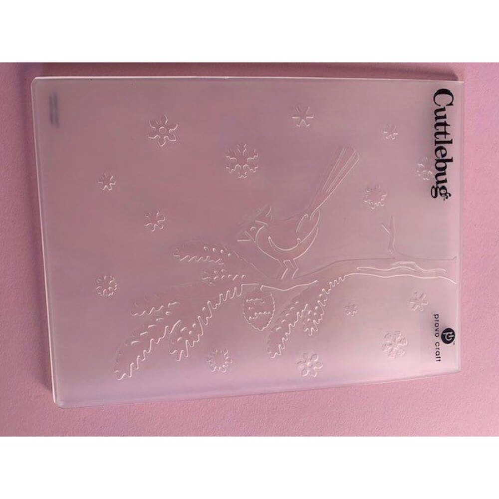 Cuttlebug Provo Craft Embossing Folder Winter Cardinal Design Cards Crafts - Picture 9 of 12